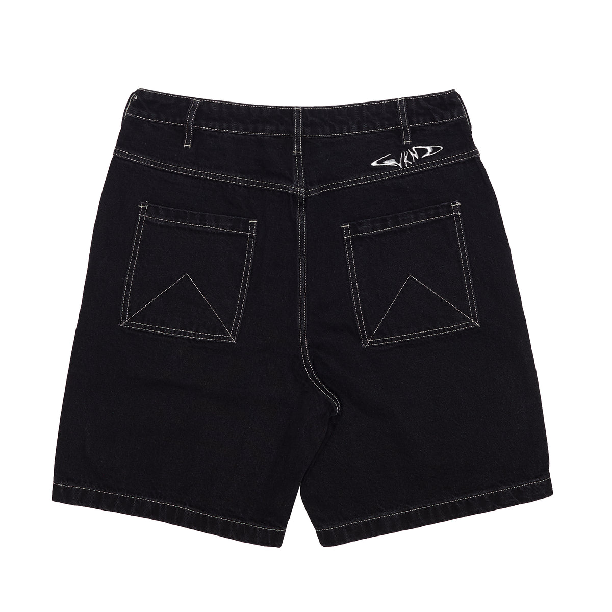 パンツ BLACKBLOND Bibbidi Chaos Patch Fold Up Denim Shorts Black 24 WKND-W224-GENES-SHORTS-BLACK-