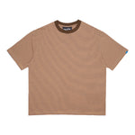 Stripe Tee - Brown & Navy