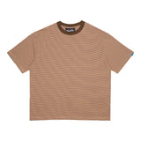 Stripe Tee - Brown & Navy