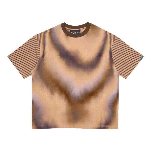 Stripe Tee - Brown & Navy