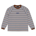 Stripe Raglan Long Sleeve Shirt - Brown
