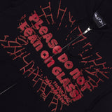 Please Do Not Lean On Glass Zip Hoodie - Black